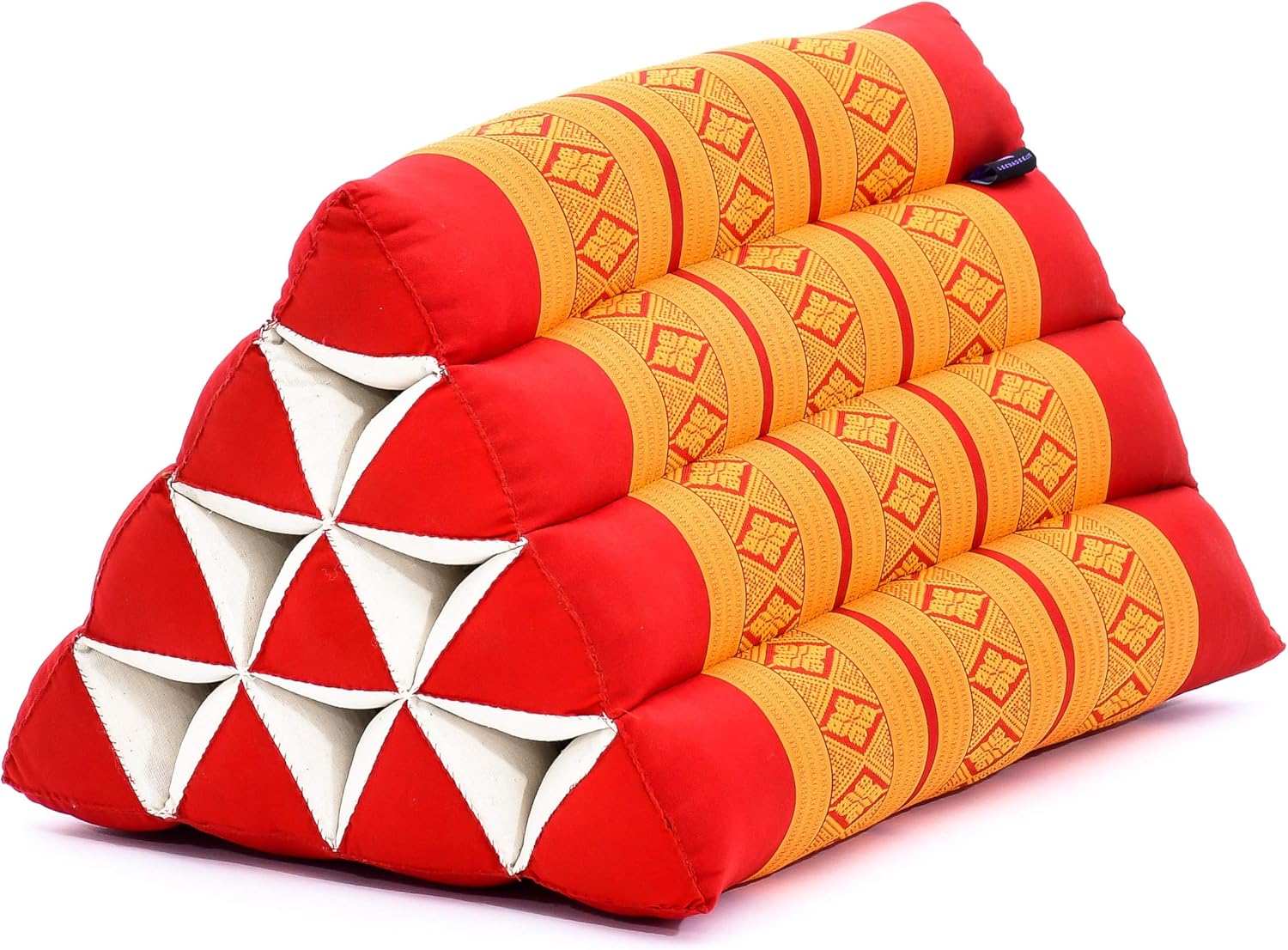 Leewadee Triangle Pillow Kapok Filled Comfortable Reading Backrest 20x13x13 Inches Orange Red