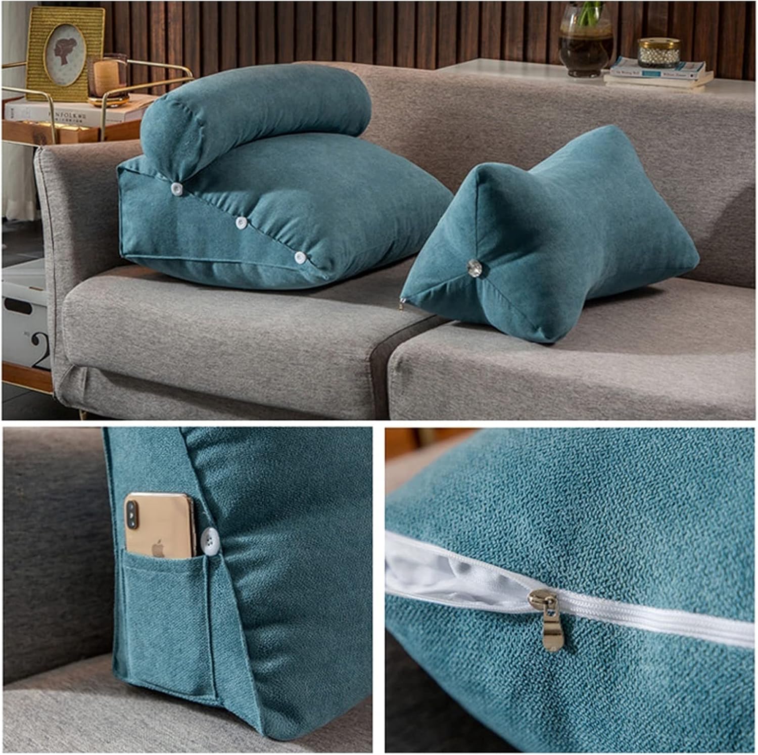 Reading Pillow Back Support Bolster for Bed Sofa Office Chair