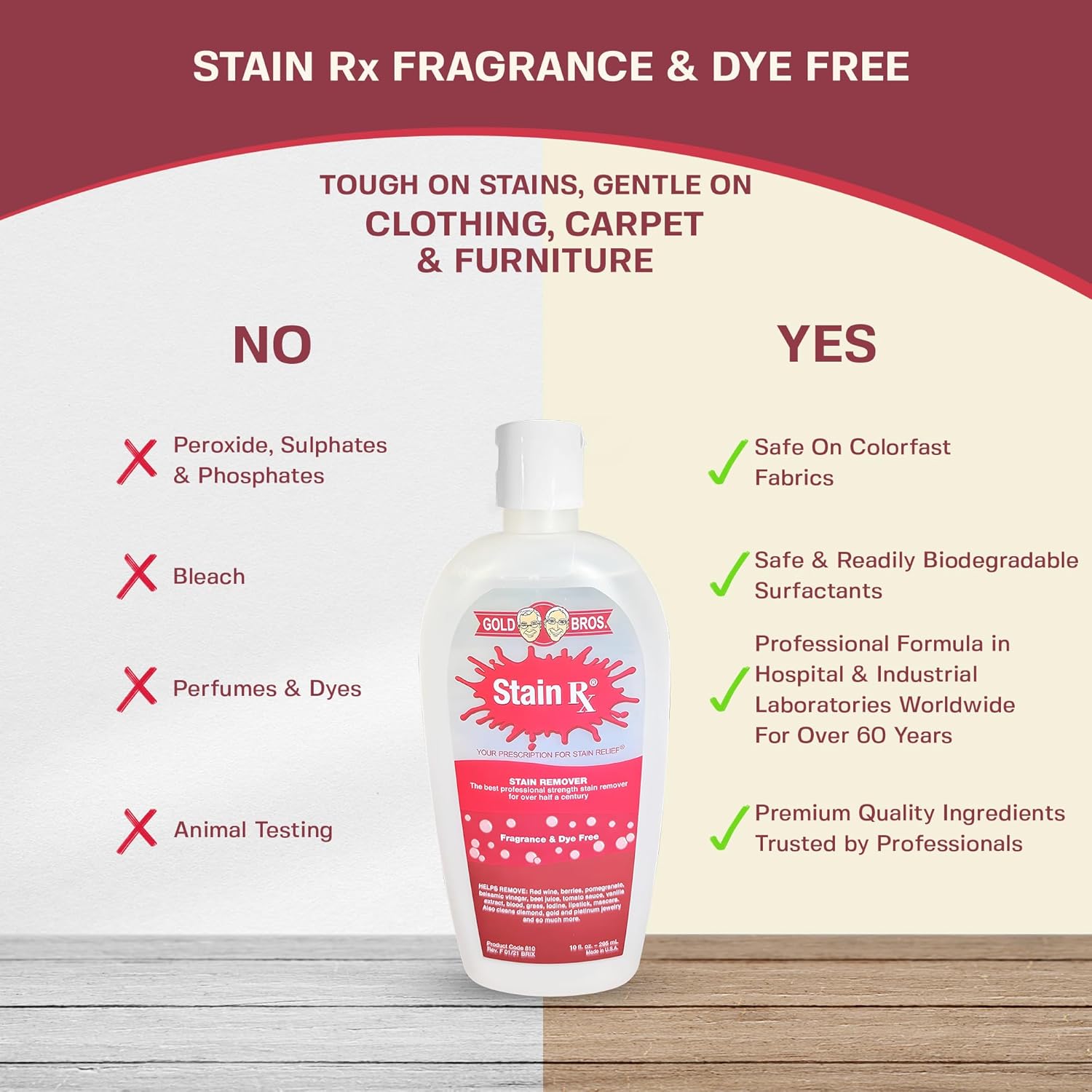 Stain Rx Stain Remover 10 oz - Dye-Free and Safe