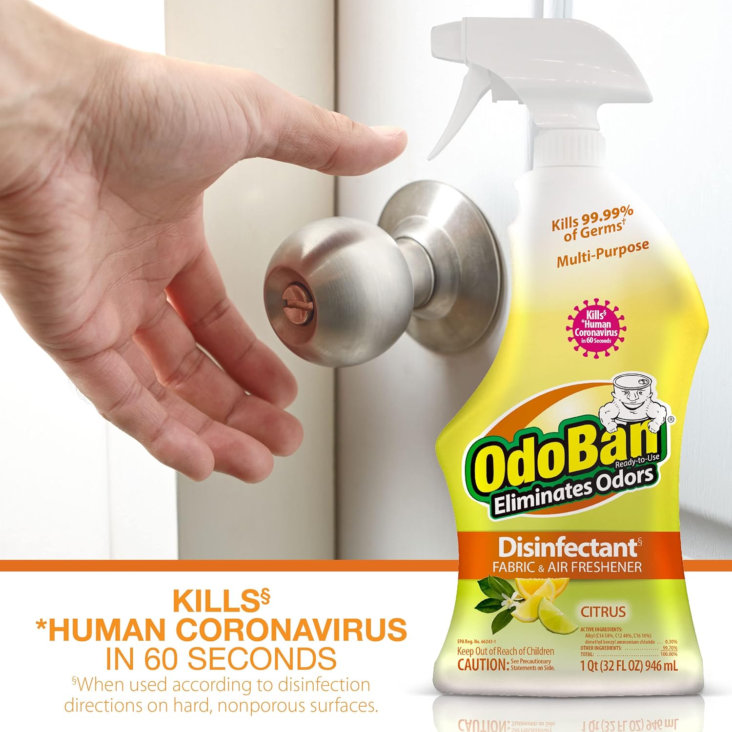 OdoBan Ready-to-Use Disinfectant with Citrus Scent 32 oz 1 Gallon Set