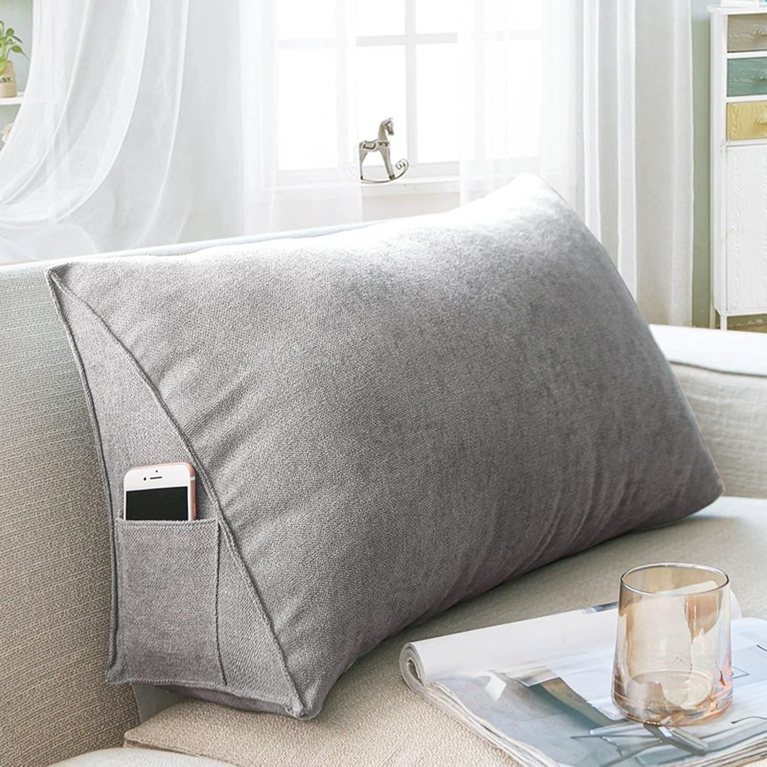Yonwait Triangular Wedge Pillow with Removable Cover for Bed and Daybed