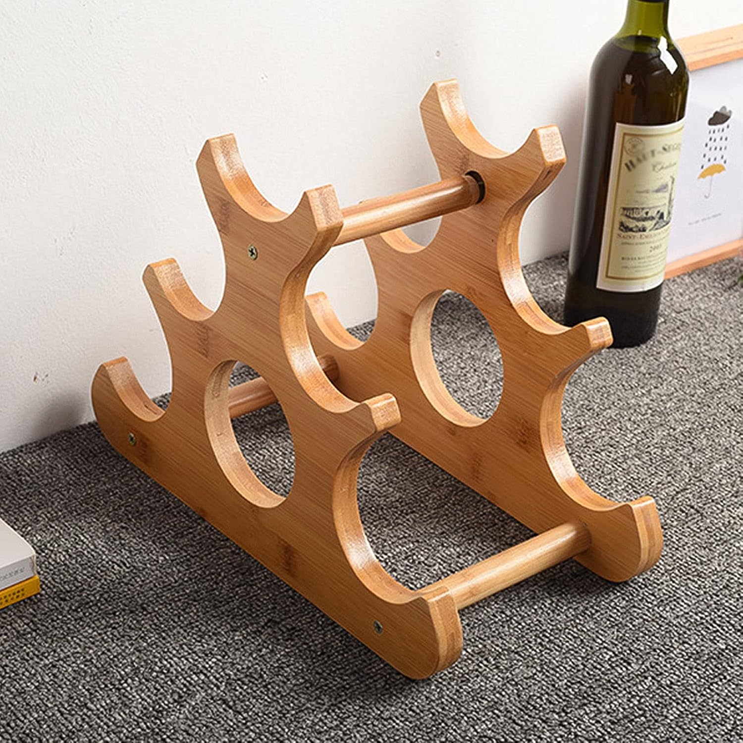 SYCARPET Freestanding Wine Rack with 6 Bottles Storage