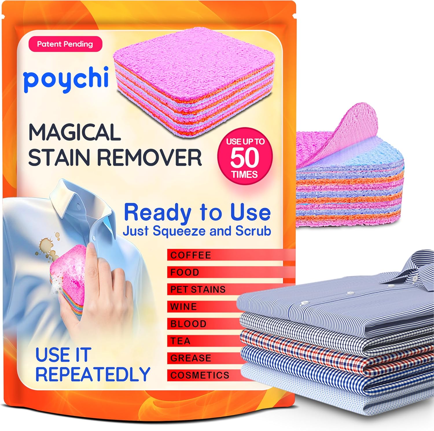 POYCHI Magical Fiber Stain Remover - No Dry Cleaning