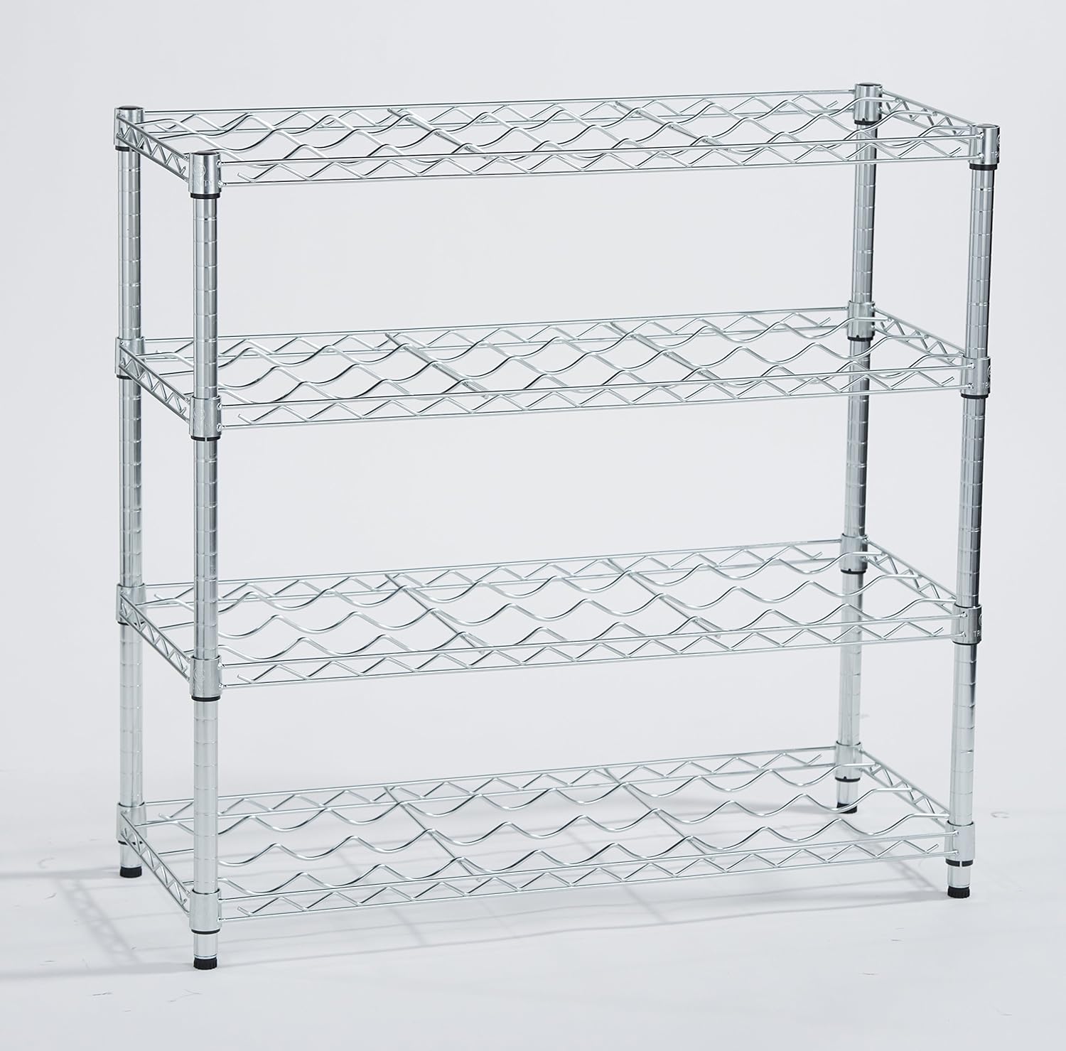 TRINITY 4-Tier Adjustable Wine Rack Freestanding Chrome