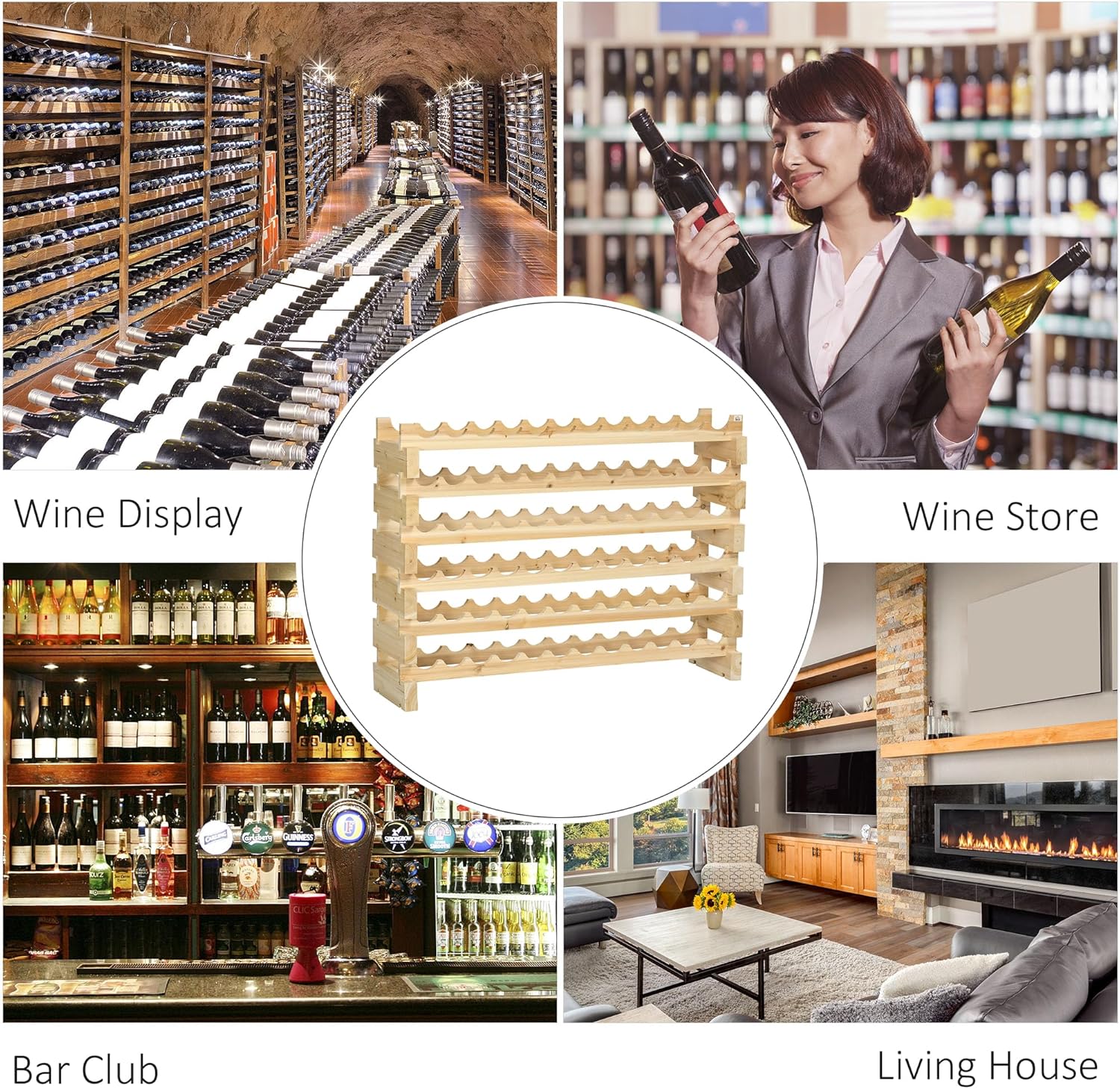 6-Tier Freestanding Wine Rack with 72 Bottle Capacity